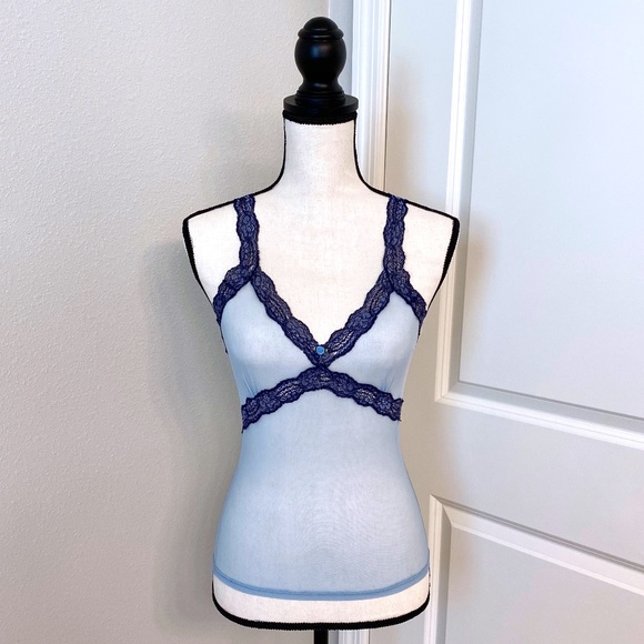 Intimates & Sleepwear | New Blue See Through Stretchy Lingerie Camisole ...